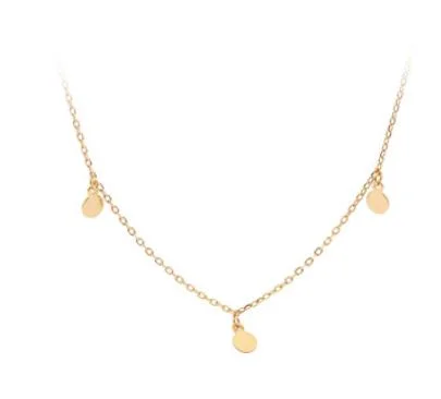 Women Simple Link Chain Silver Choker Necklace 18K Gold Plated Jewelry Charm Necklaces (NL87548)