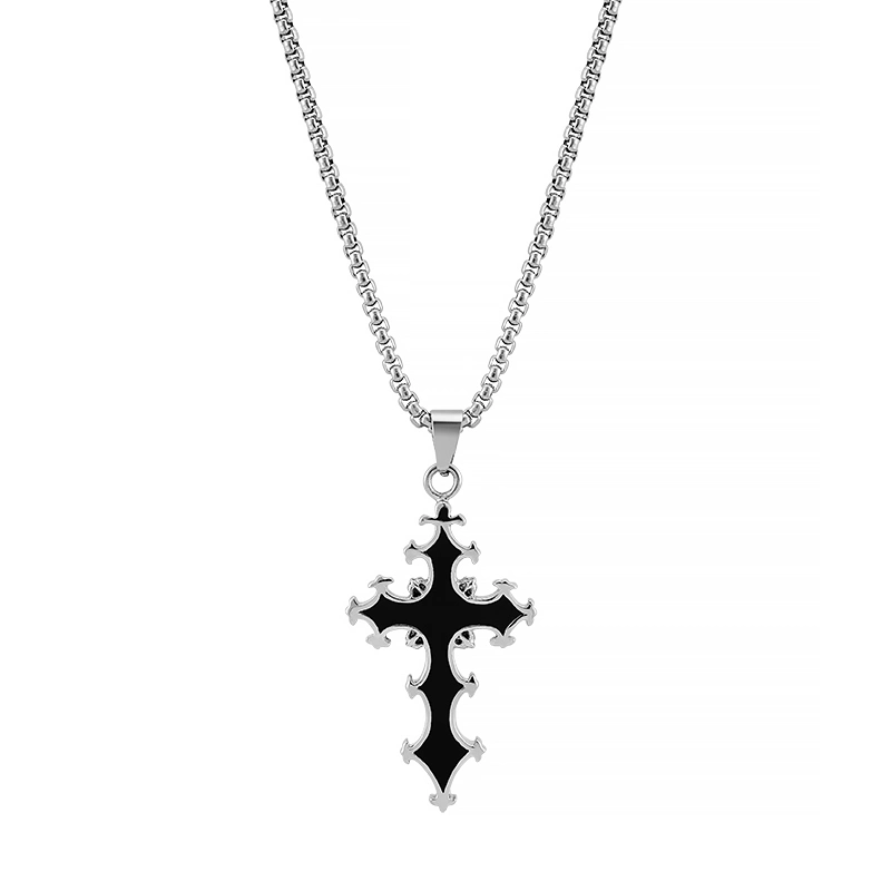 Cross Necklace Stainless Steel Cross Pendant Necklace Simple Jewelry Gifts Cross Chain Necklace